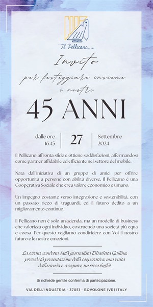 45esimo anniversario Cooperativa Il Pellicano