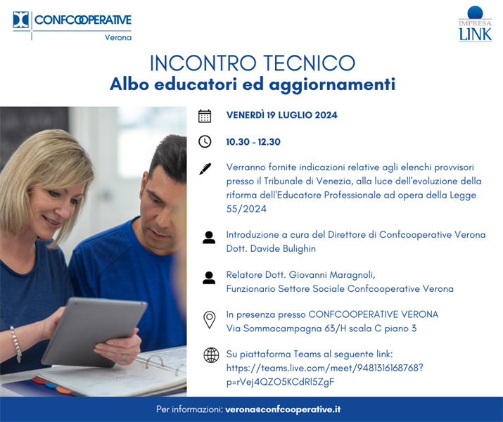 Incontro tecnico - albo educatori e aggiornamenti